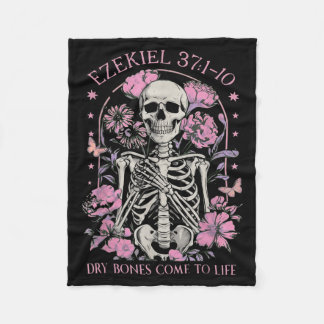 Couverture Polaire Dry Bones Come to Life Skeleton Floral Ezekiel