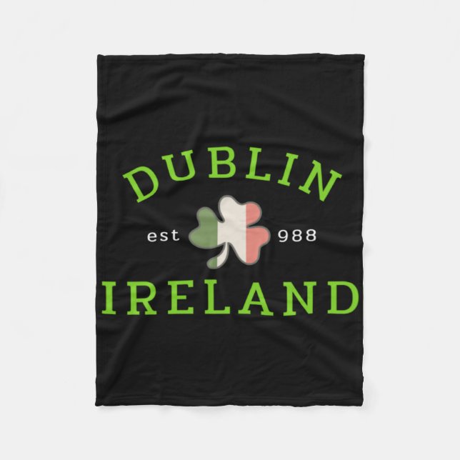 Couverture Polaire Dublin Ireland Est 988 Irish St Patrick S Day Sham (Devant)