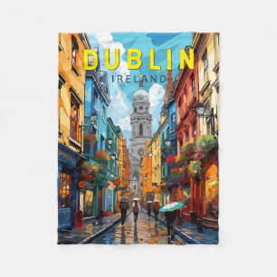 Couverture Polaire Dublin Irlande Travel Art Vintage