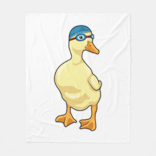 Couverture Polaire Duck at Swimming with Swimming goggles