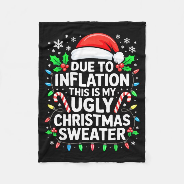 Couverture Polaire Due To Inflation Ugly Christmas Sweater Shirt Men  (Devant)