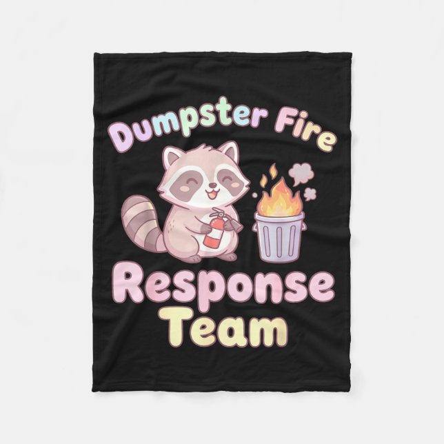 Couverture Polaire Dumpster Fire Resnse Team Raccoon Kawaii  (Devant)