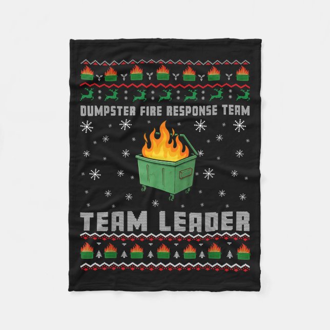 Couverture Polaire Dumpster Fire Resnse Team Ugly Christmas Sweaters  (Devant)