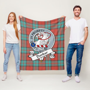 Couverture Polaire Dunbar Ancien Clan Badge Tartan Plaid