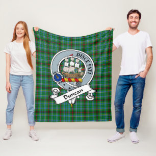 Couverture Polaire Duncan de Sketraw Clan Badge Tartan Plaid