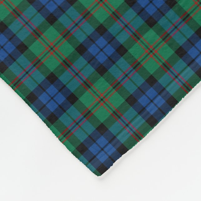 Couverture Polaire Dundas Clan Clan Vert et bleu Tartan (Coin)