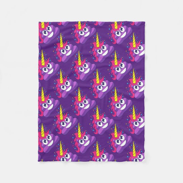 Couverture Polaire Dunette mignonne Emoji de licorne (Devant)