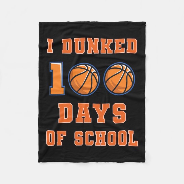 Couverture Polaire Dunked 100 Jours De Basketball Scolaire 100E Jour  (Devant)