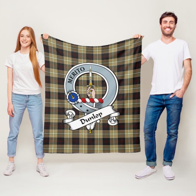 Couverture Polaire Dunlop Chasse Clan Badge Tartan Plaid (En situation)