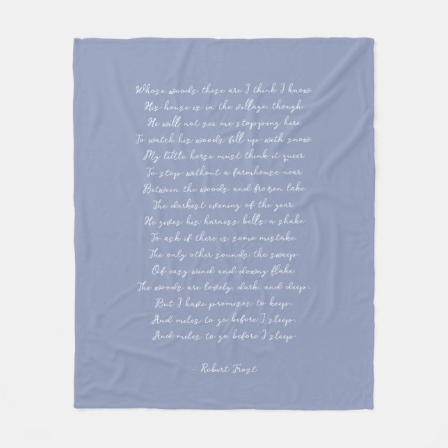 Couverture Polaire Dusty Blue Custom Poem Song Lyric Quote  (Devant)