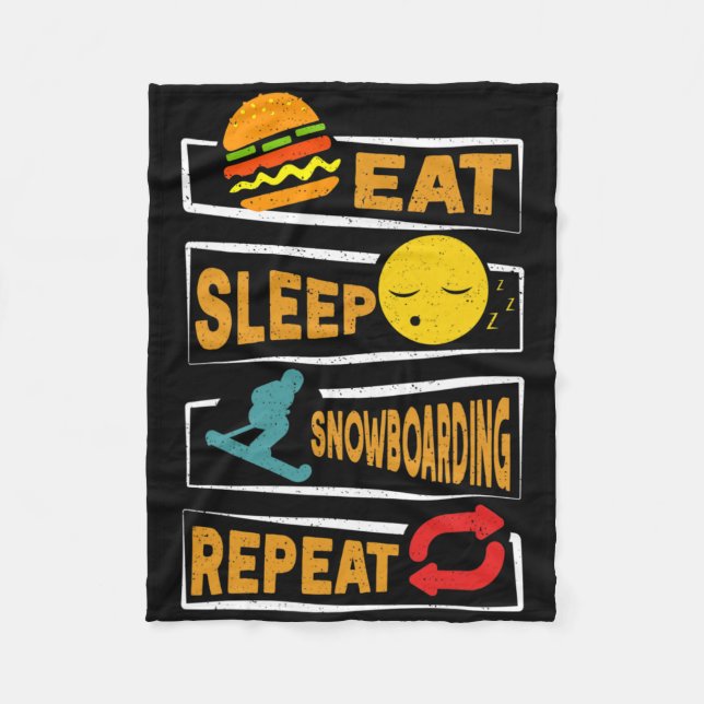 Couverture Polaire Ea T Sleep Snowboard Répéter Funny Snowboard (Devant)