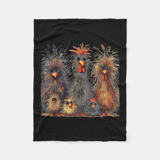 Couverture Polaire Eagerlys Coloré Funny Chicken Art (Devant)