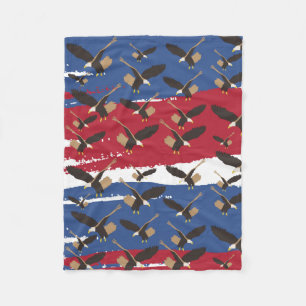 Couverture Polaire Eagle Bird USA Patriotic American Flag