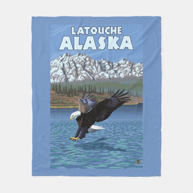 Couverture Polaire Eagle chauve plongeant - Latouche, Alaska (Devant)