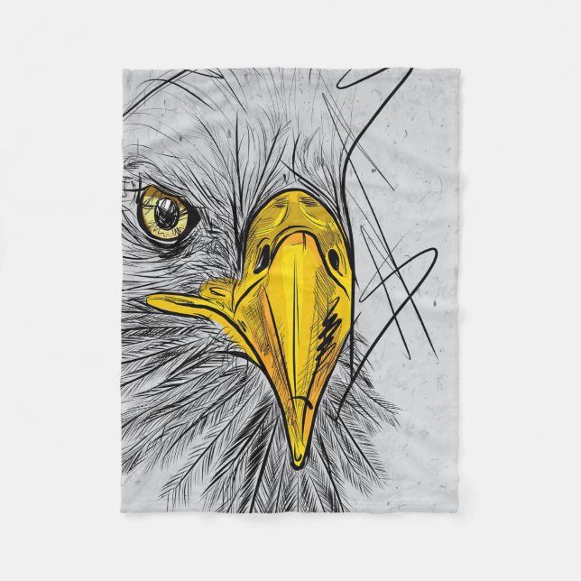 Couverture Polaire Eagle croquis Face Art (Devant)