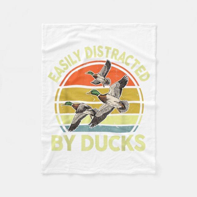 Couverture Polaire Easily Distracted Duck Hunting Gift Dad Hunter Son (Devant)