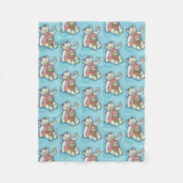 COUVERTURE POLAIRE EASTER EGG TEDDDY BEAR FLEECE BLANKET SM (Devant)