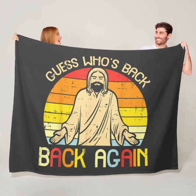 Couverture Polaire Easter Jesus Guess Whos Back Religious Christian (En situation)