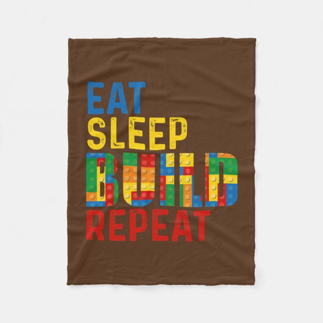 Couverture Polaire Eat Sleep Build Répéter Building Bricks Master (Devant)