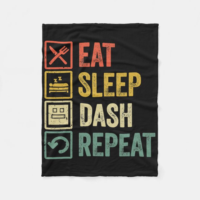 Couverture Polaire Eat Sleep Dash Répéter Video Game Géométrie Vidéo  (Devant)