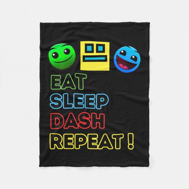 Couverture Polaire Eat Sleep Dash Répéter Video Game Géométrie Vidéo  (Devant)