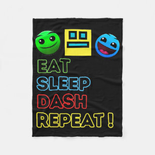 Couverture Polaire Eat Sleep Dash Répéter Video Game Géométrie Vidéo 