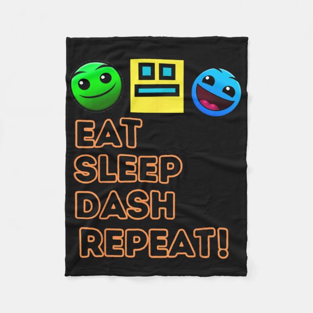 Couverture Polaire Eat Sleep Dash Répéter Video Game Géométrie Vidéo  (Devant)