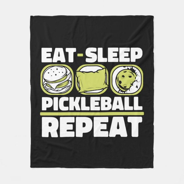 Couverture Polaire Eat Sleep Pickleball Répéter Coach Player Pro Team (Devant)
