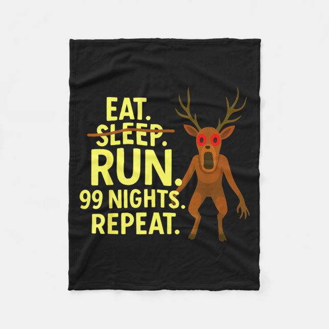 Couverture Polaire Eat Sleep Run 99 Nights Repeat Y Deer Funny Gamer  (Devant)