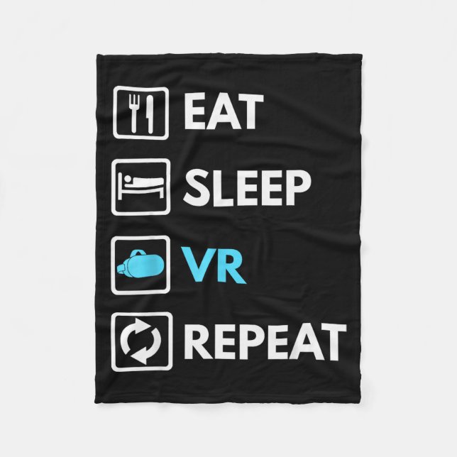 Couverture Polaire Eat Sleep Vr Repeat Funny Vr Gamer Boy Vr Athlete  (Devant)