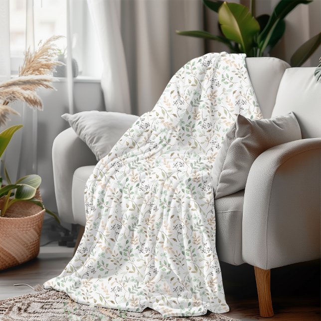 Couverture Polaire Eau naturelle - Foliage botanique (Créateur téléchargé)