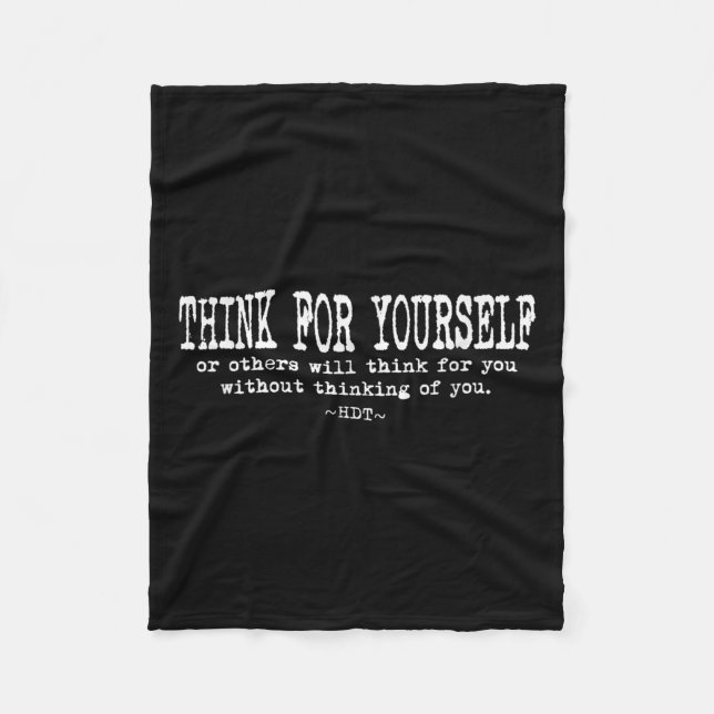 Couverture Polaire Eau Quote Motivation Insrational - Think For Yours (Devant)