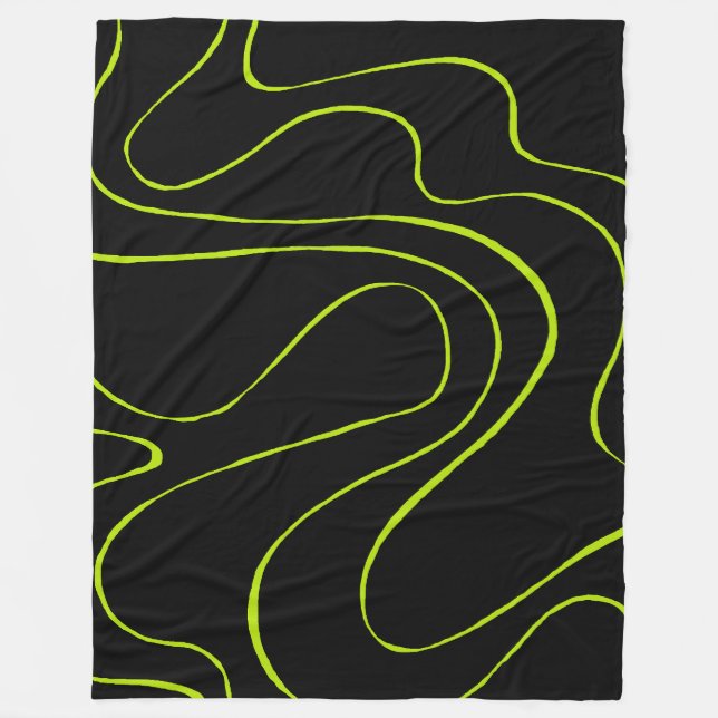 Couverture Polaire Ebb et flux 2 en Lime vert et noir (Devant)