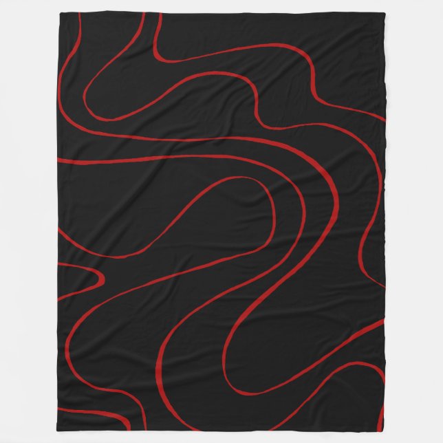 Couverture Polaire Ebb et flux 2 en rouge et noir (Devant)