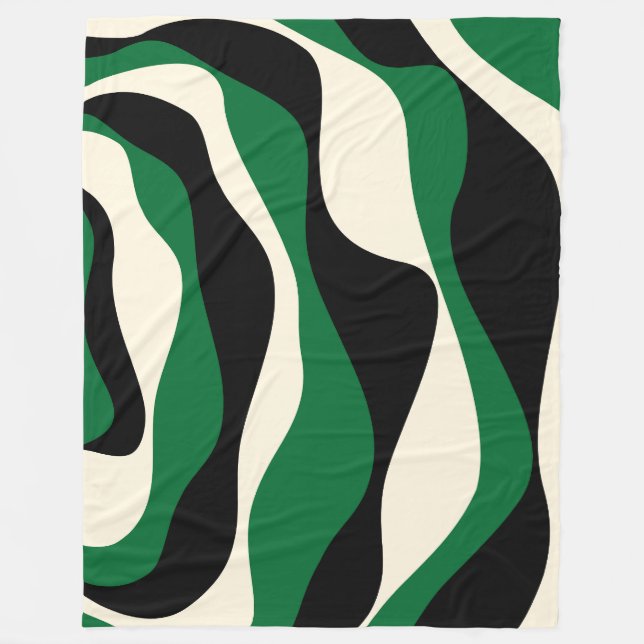 Couverture Polaire Ebb et flux 4 en vert, crème et noir (Devant)