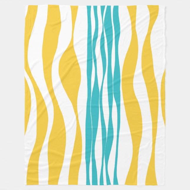 Couverture Polaire Ebb et flux - Turquoise & Jaune (Devant)