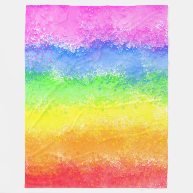 Couverture Polaire Éclaboussure d'aquarelle arc-en-ciel stylée chic   (Devant)
