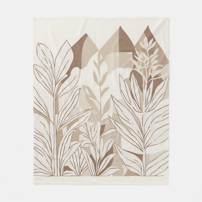 Couverture Polaire Eclectique Naturel Terracotta Fleur sauvage Rustiq (Devant)