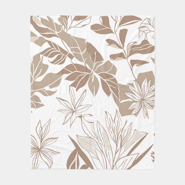 Couverture Polaire Eclectique Naturel Terracotta Fleur sauvage Rustiq (Devant)