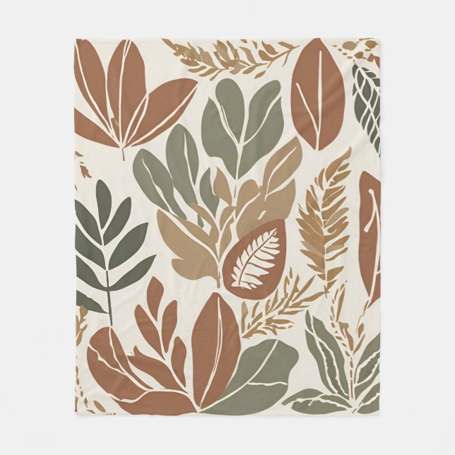 Couverture Polaire Eclectique Naturel Terracotta Fleur sauvage Rustiq (Devant)