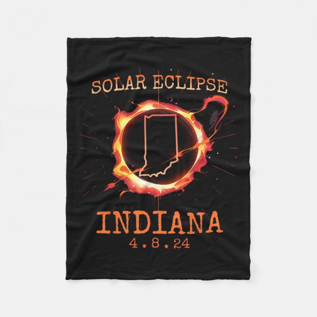 Couverture Polaire Eclipse 2024 Indiana State Totality Usa Path Souve (Devant)