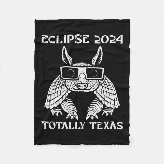 Couverture Polaire Eclipse 2024 Totalité Texas Armadillo Hommes Femme (Devant)