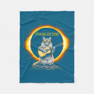 Couverture Polaire Éclipse Graphique Chat Guitare 08 12