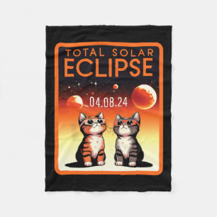 Couverture Polaire Éclipse solaire 2024 Chats Total Éclipse solaire 4