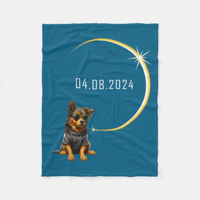 Couverture Polaire Éclipse solaire totale de chien 2024 Totalité Drôl (Devant)