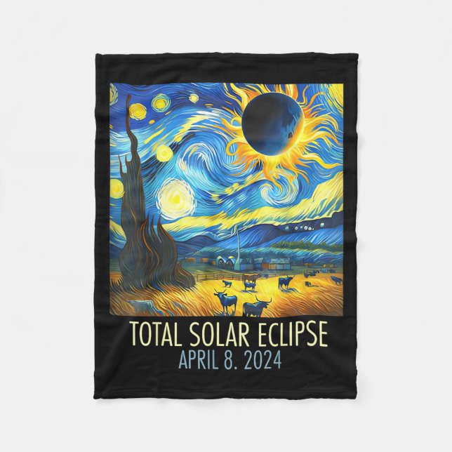 Couverture Polaire Éclipse Totale de Soleil Nuit Étoilée (Devant)