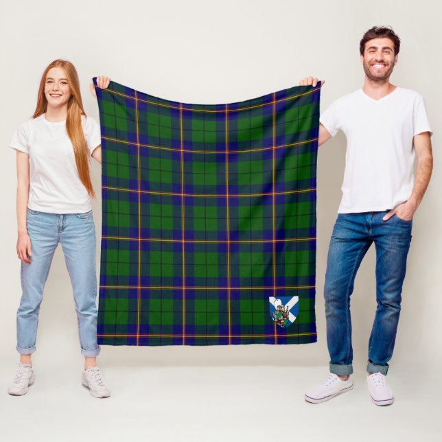 Couverture Polaire Écossais Carmichael Moderne Tartan Carreaux (En situation)
