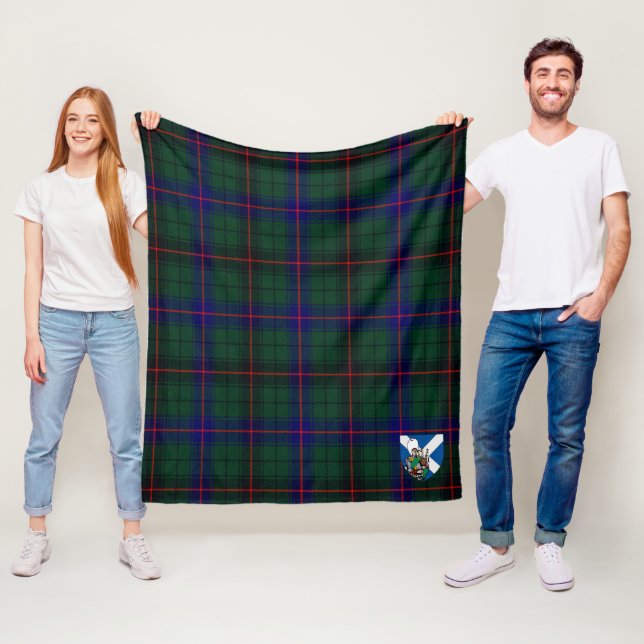 Couverture Polaire Écossais Davidson Moderne Tartan Carreaux (En situation)