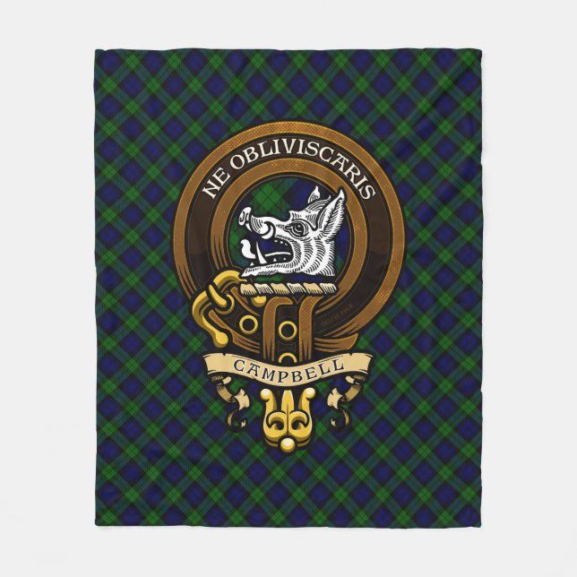Couverture Polaire Écosse Clan Campbell Badge et Crest (Devant)