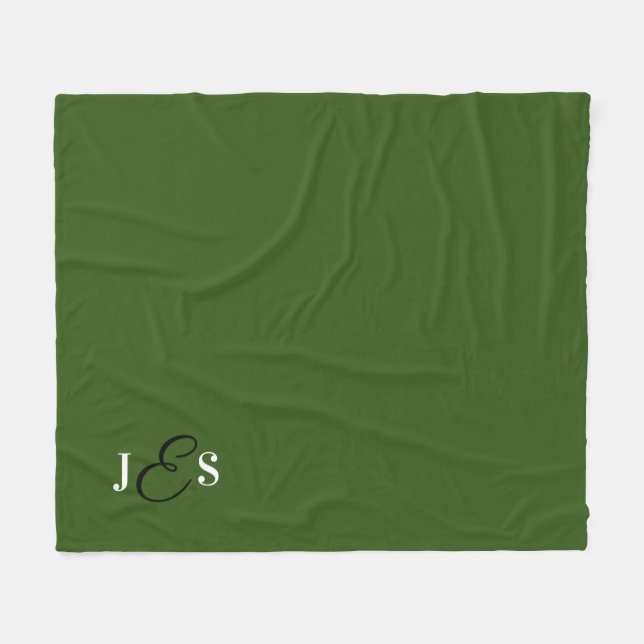 Couverture Polaire Écris sur mesure Monogramme Green Stadium Blanket (Devant (Horizontal))